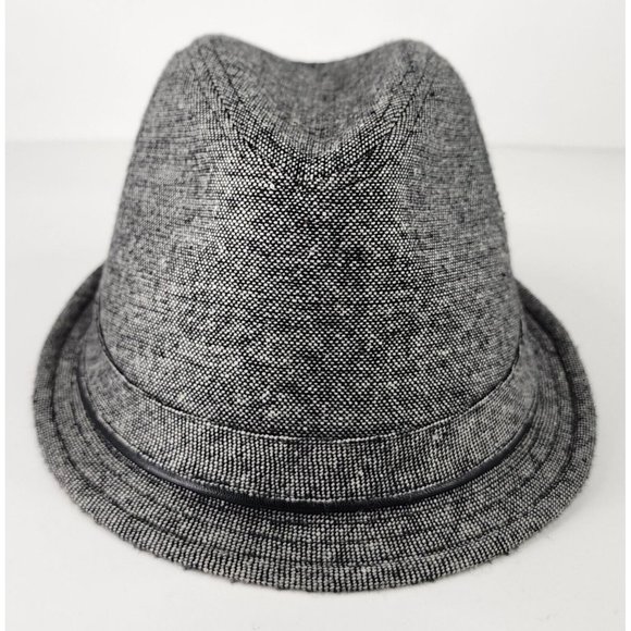 Womens Fedora Hat L/XL Gray Black Short Brim Classic Grandpa Core Unisex - Picture 2 of 12